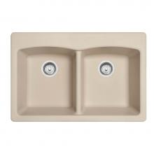 Franke Residential Canada EDCH33229-1-CA - Ellipse 33.0-in. x 22.0-in. Champagne Granite Dual Mount Double Bowl Kitchen Sink - EDCH33229-1-CA