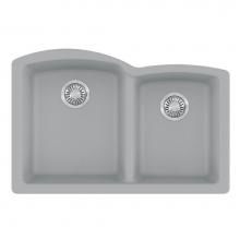 Franke Residential Canada ELG160SHG-CA - Ellipse 33.0-in. x 21.7-in. Stone Grey Granite Undermount Double Bowl Kitchen Sink - ELG160STO-CA