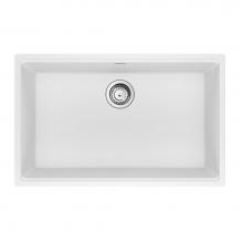 Franke Residential Canada MAG11028-PWT-S - Franke Maris Undermount 30-in x 19-in Fragranite Single Bowl Kitchen Sink in Polar White