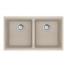 Franke Residential Canada MAG1201414-CHA-S - Franke Maris Undermount 31-in x 17.81-in Fragranite Double Bowl Kitchen Sink in Champagne