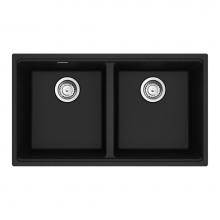 Franke Residential Canada MAG1201414-ONY-S - Franke Maris Undermount 31-in x 17.81-in Fragranite Double Bowl Kitchen Sink in Onyx