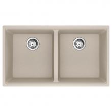 Franke Residential Canada MAG1201515-CHA-S - Franke Maris Undermount 33-in x 18.94-in Fragranite Double Bowl Kitchen Sink in Champagne