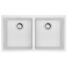 Franke Residential Canada MAG1201515-PWT-S - Franke Maris Undermount 33-in x 18.94-in Fragranite Double Bowl Kitchen Sink in Polar White