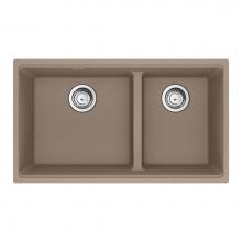 Franke Residential Canada MAG1601611LD-OYS-S - Maris Undermount 31-in x 17.81-in Granite Double Bowl Kitchen Sink in Oyster