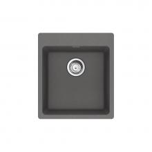 Franke Residential Canada MAG61015-SHG-S - Franke Maris Dual Mount 17.31-in x 19.69-in Fragranite Single Bowl Bar / Prep Sink in Stone Grey