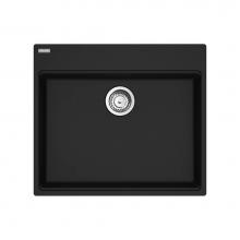 Franke Residential Canada MAG61023ADA-MBK-S - Franke Maris Dual Mount 25-in x 22-in Fragranite ADA Single Bowl Kitchen Sink in Matte Black