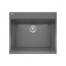 Franke Residential Canada MAG61023L-SHG-S - Maris Dual Mount 25-in x 22-in Granite Dual Mount Single Bowl Laundry Sink in Stone Grey