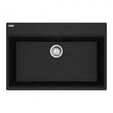 Franke Residential Canada MAG61031-ONY-S - Franke Maris Dual Mount 33-in x 22-in Fragranite Single Bowl Kitchen Sink in Onyx