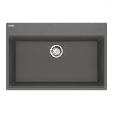 Franke Residential Canada MAG61031-SHG-S - Maris Topmount 33-in x 22-in Granite Single Bowl Kitchen Sink in Stone Grey