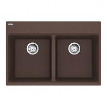 Franke Residential Canada MAG6201414-MOC-S - Maris Topmount 31-in x 20.88-in Granite Double Bowl Kitchen Sink in Mocha