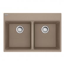 Franke Residential Canada MAG6201414-OYS-S - Maris Topmount 31-in x 20.88-in Granite Double Bowl Kitchen Sink in Oyster