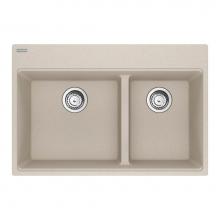 Franke Residential Canada MAG6601611LD-CHA-S - Maris Topmount 31-in x 20.9-in Granite Double Bowl Kitchen Sink in Champagne