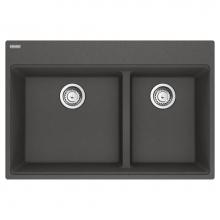 Franke Residential Canada MAG6601812LD-SLG-S - Maris Topmount 33-in x 22-in Granite Double Bowl Kitchen Sink in Slate Grey