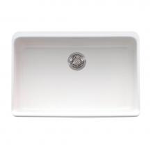 Franke Residential Canada MHK110-28WH - Manor House 27.12-in. x 19.88-in. White Apron Front Single Bowl Fireclay Kitchen Sink - MHK110-28W