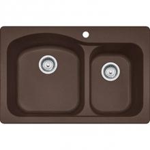 Franke Residential Canada DIG62F91-MOC-CA - Gravity  Granite - Dual Mount Sink Double- Espresso/ Mocha