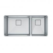 Franke Residential Canada PTX160-37-CA - Pescara 38-in. x 18-in. 18 Gauge Stainless Steel Undermount Double Bowl Kitchen Sink - PTX160-37-C