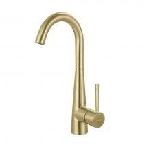 Franke Residential Canada STL-BR-GLD - Steel 14.4-in Single Handle Swivel Spout Kitchen Prep / Bar Faucet in Gold, STL-BR-GLD
