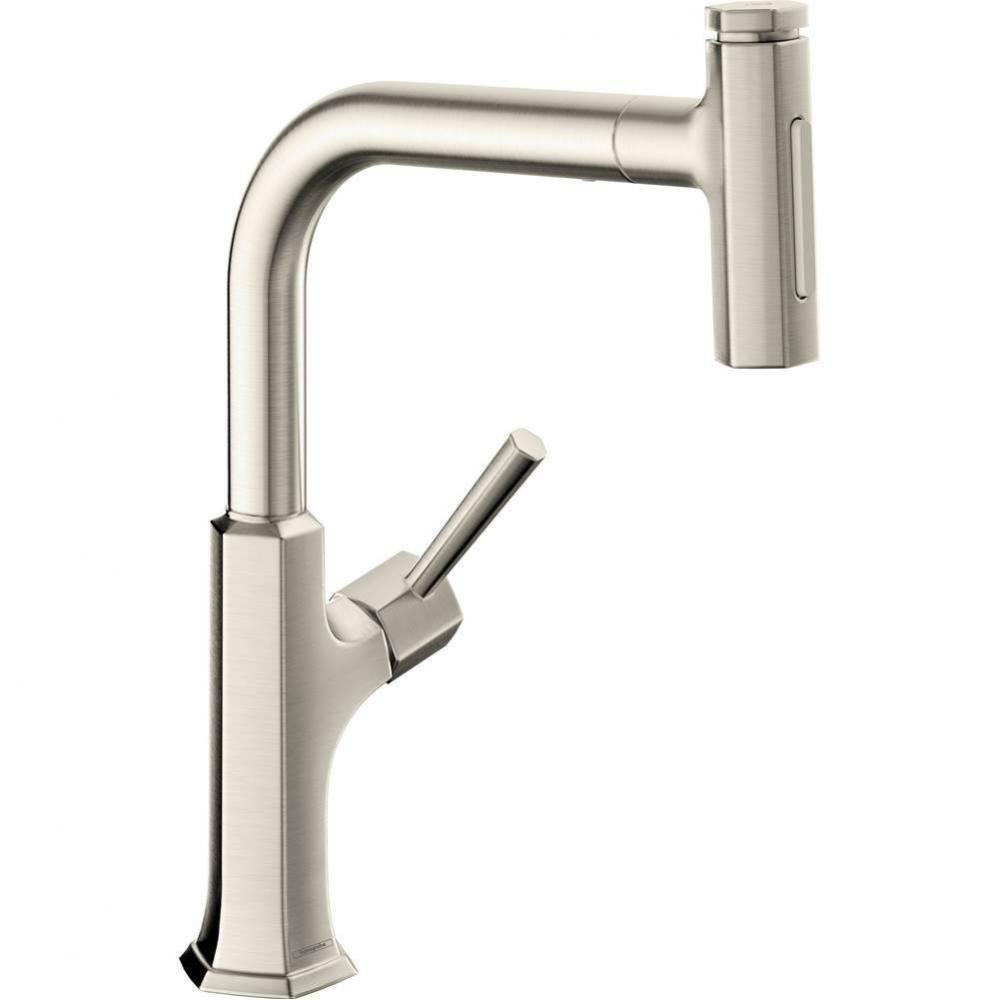 Higharc Kitchen Faucet, 2-Spray Pull-Out, 1.75 Gpm In Steel