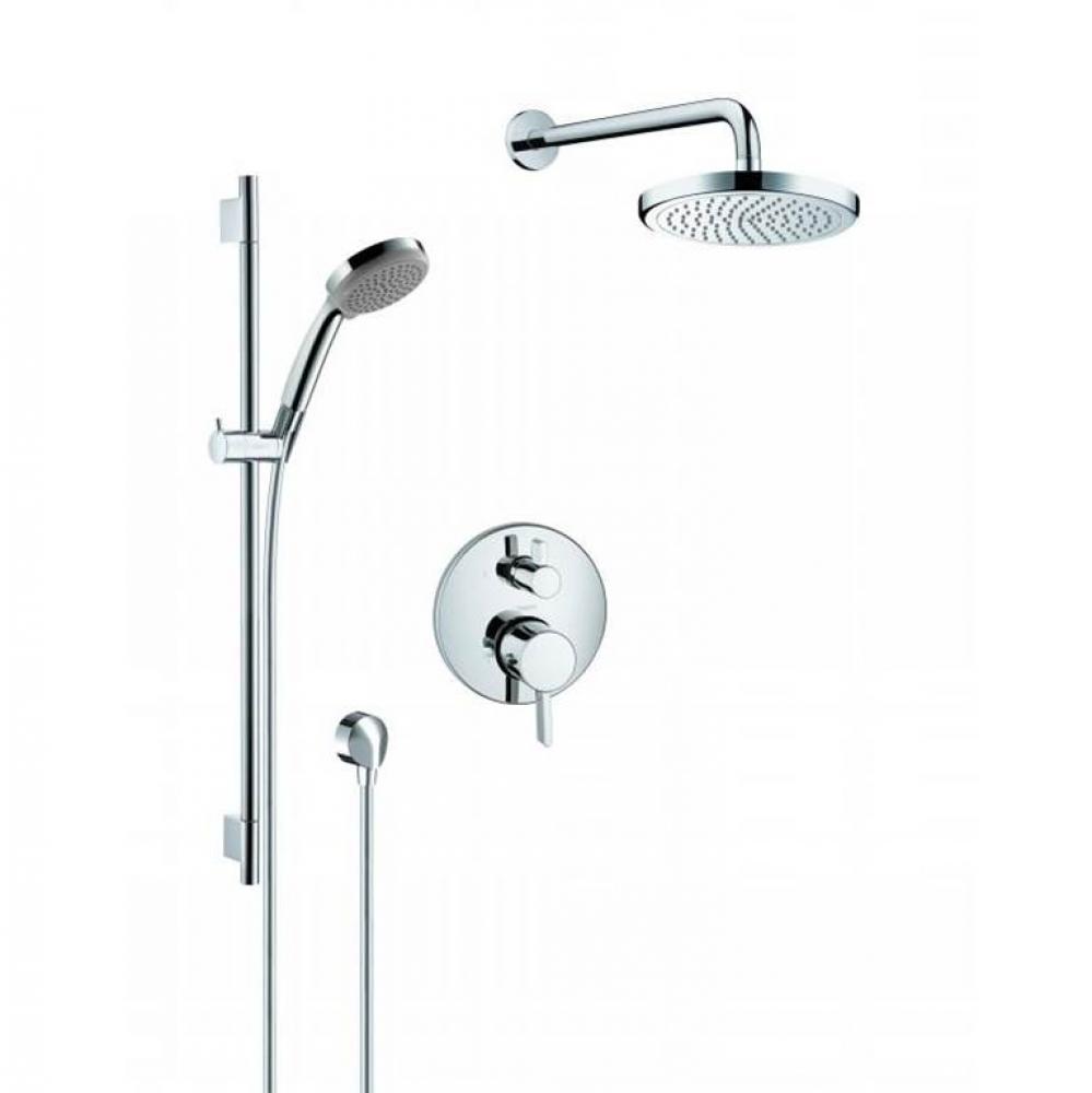 Hg Shower Kit Thm 2-Function Wallbar W/Hshwr & Shhd