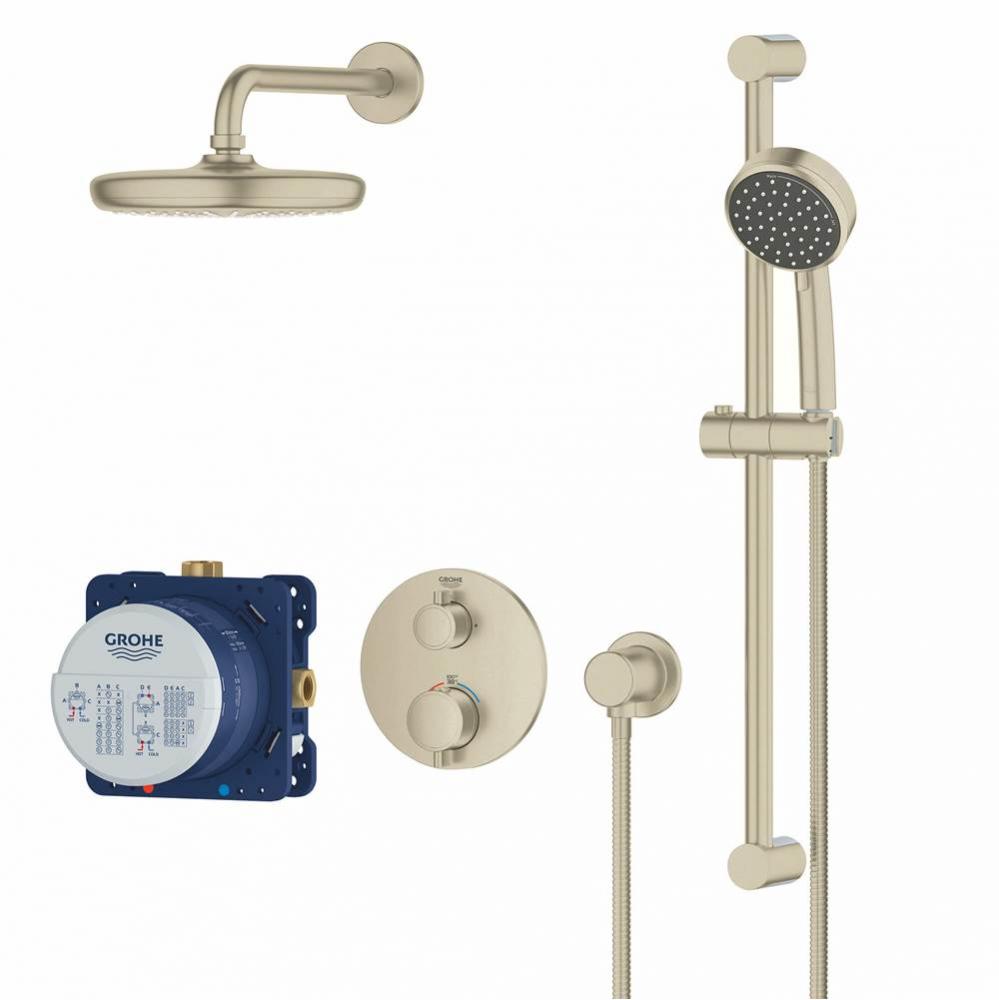Round Thermostatic Shower Kit 27 L min 71 gpm