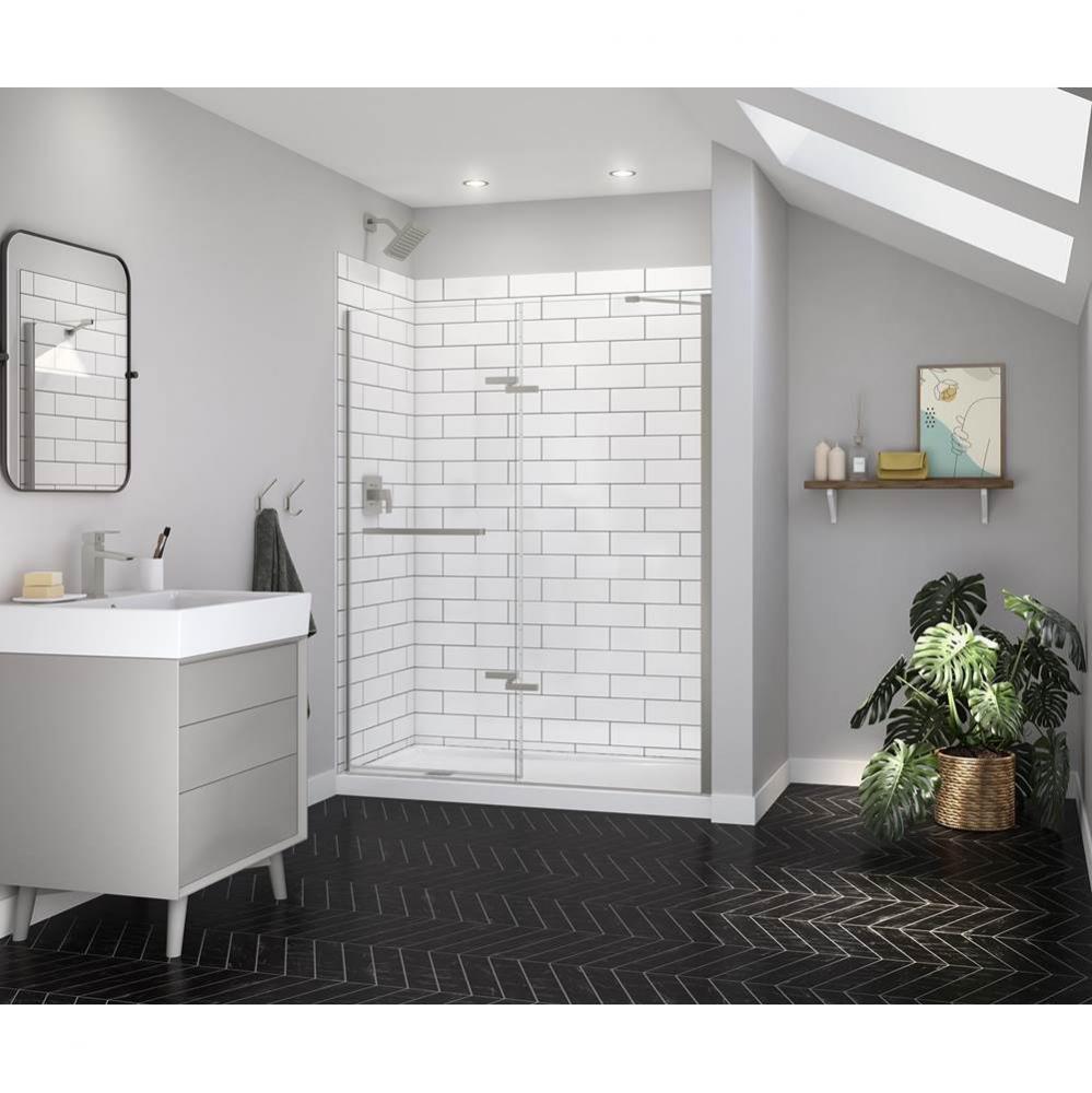 Reveal Sleek 71 56-59 x 71 1/2 in. 8mm Pivot Shower Door for Alcove Installation with Clear glass