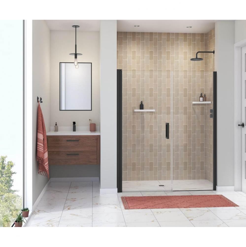 Manhattan 55-57 x 68 in. 6 mm Pivot Shower Door for Alcove Installation with Clear glass & Squ