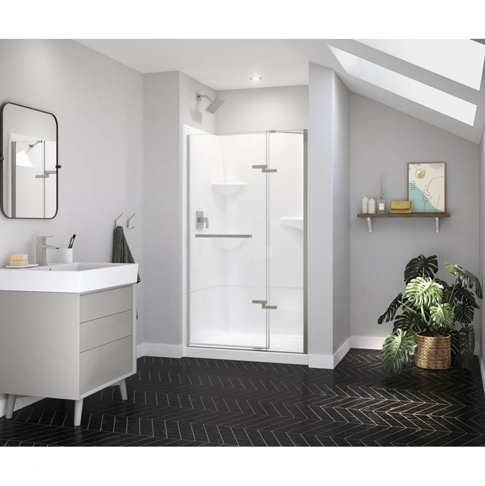 Reveal Sleek 71 41 1/2-44 1/2 x 71 1/2 in. 8mm Pivot Shower Door for Alcove Installation with Clea