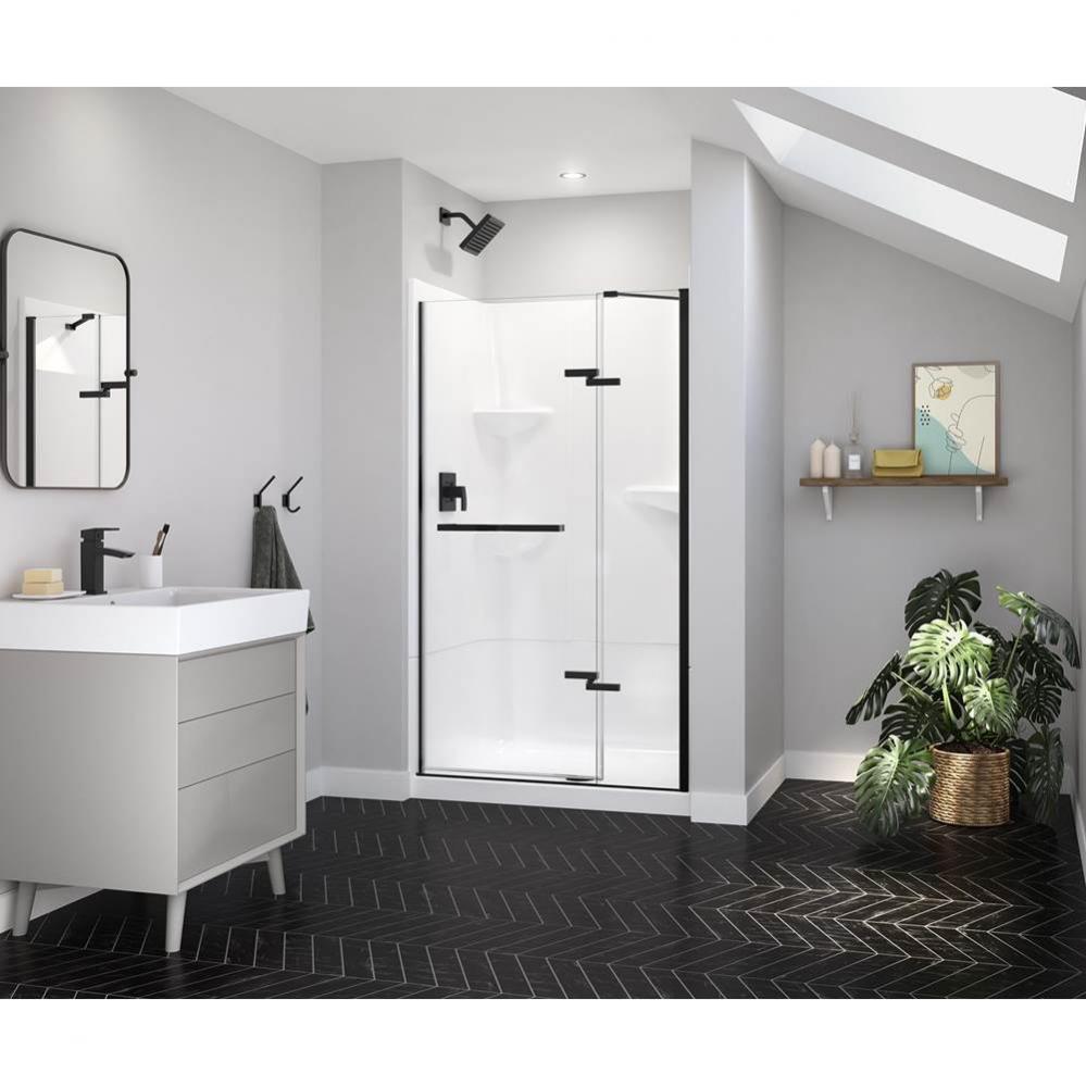 Reveal Sleek 71 41 1/2-44 1/2 x 71 1/2 in. 8mm Pivot Shower Door for Alcove Installation with Clea