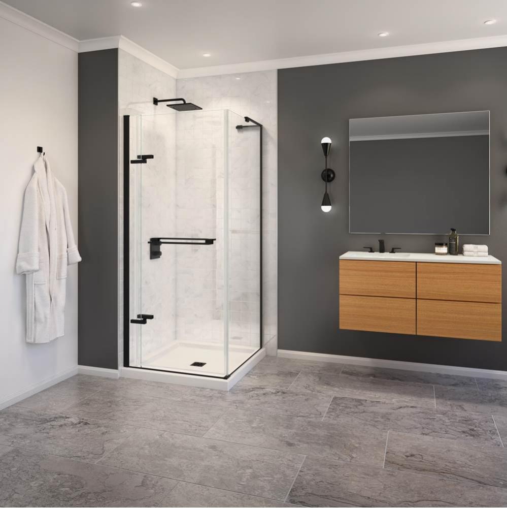 Capella 78 44-47 x 78 in. 8 mm Pivot Shower Door for Alcove Installation with GlassShield® gl