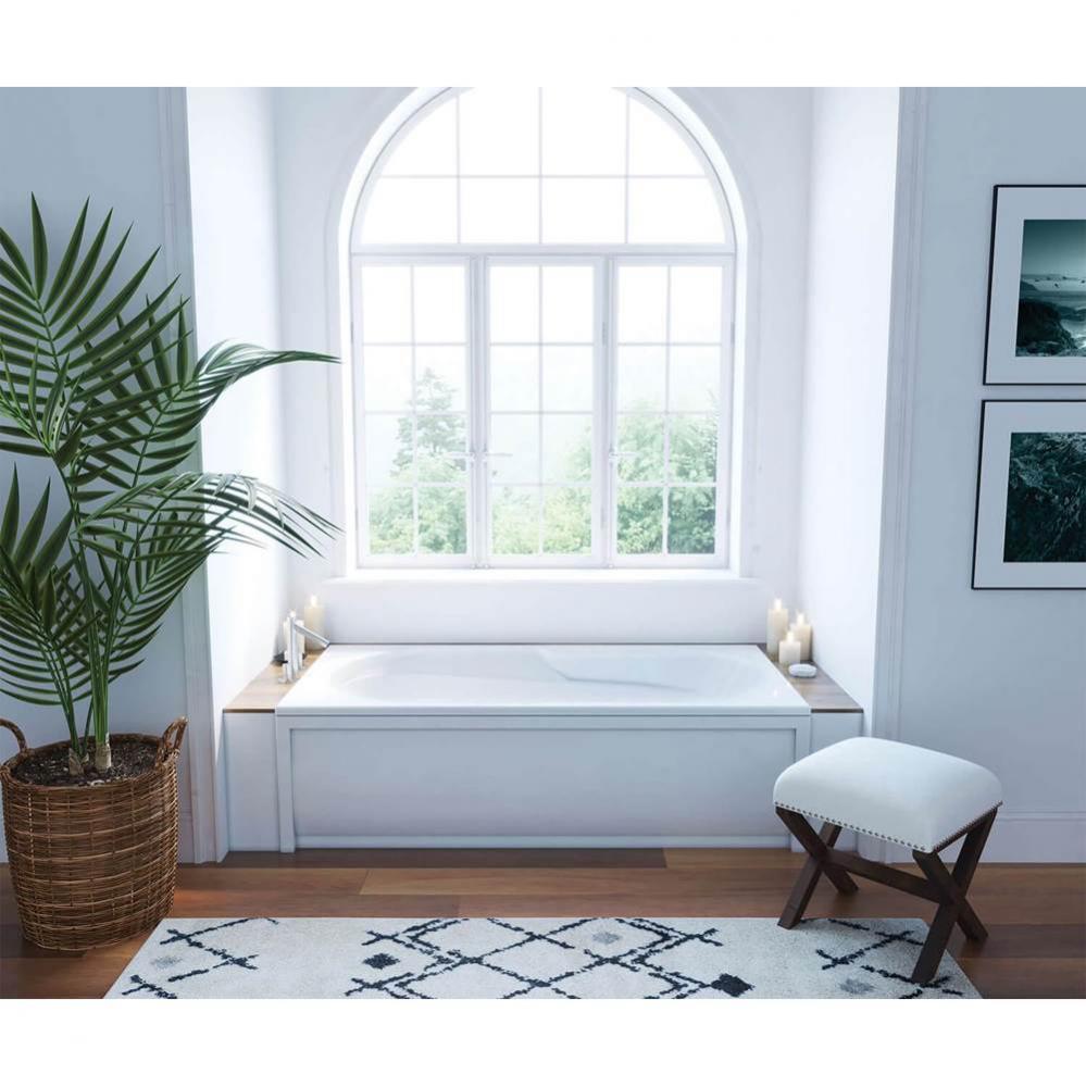 Baccarat 72 x 36 Acrylic Alcove End Drain Bathtub in White