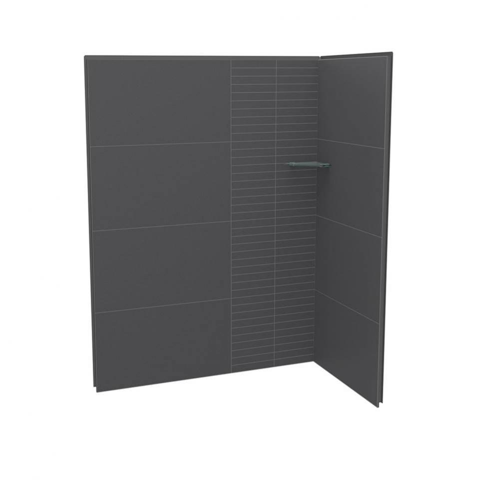 Utile 6032 Composite Direct-to-Stud Two-Piece Corner Shower Wall Kit in Erosion Charcoal