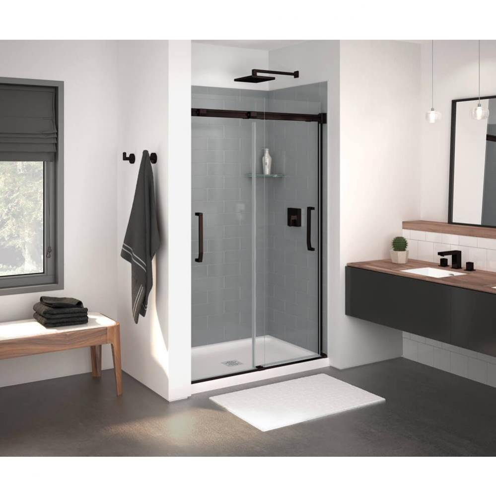 Inverto 43-47 in. x 74 in. Bypass Alcove Shower Door with Clear Glass in Dark Bronze