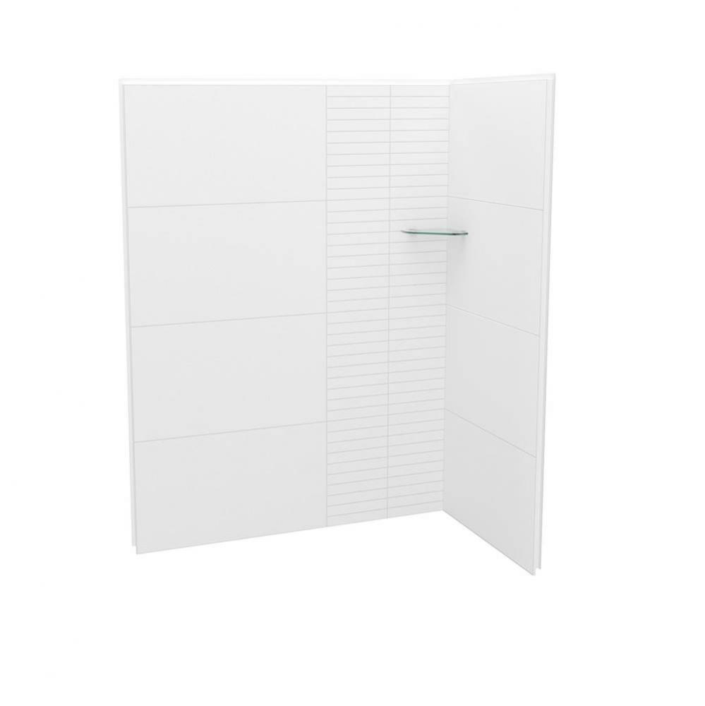 Utile 6032 Composite Direct-to-Stud Two-Piece Corner Shower Wall Kit in Erosion Bora White