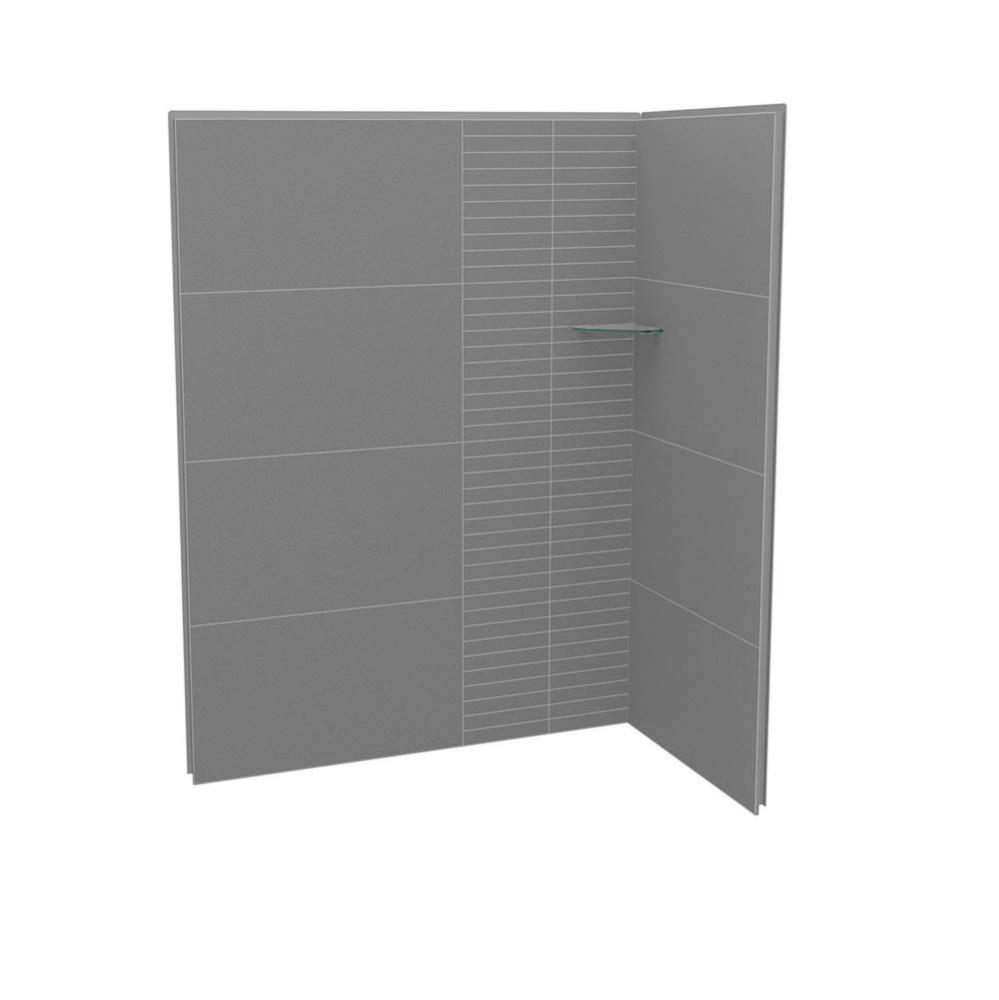 Utile 6032 Composite Direct-to-Stud Two-Piece Corner Shower Wall Kit in Erosion Pebble Grey
