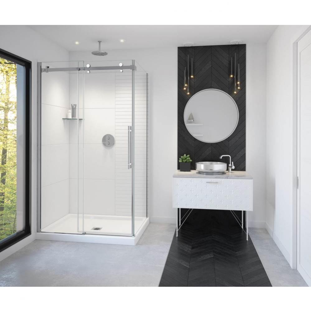 Vela 44 1/2-47 x 78 3/4 in. 8mm Sliding Shower Door for Alcove Installation with Clear glass in Ch