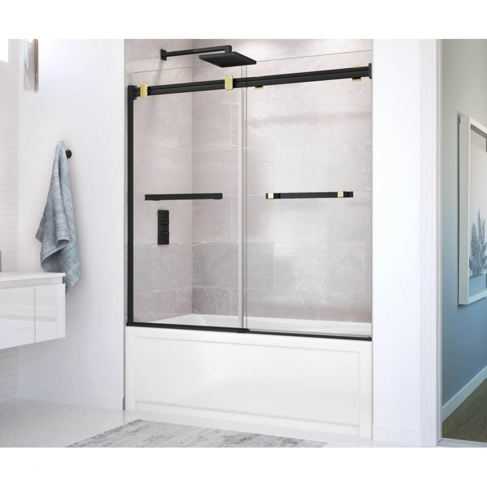 Duel 56-59 x 55 1/2 x 59 in. 8 mm Bypass Tub Door for Alcove Installation with Clear glass in Matt