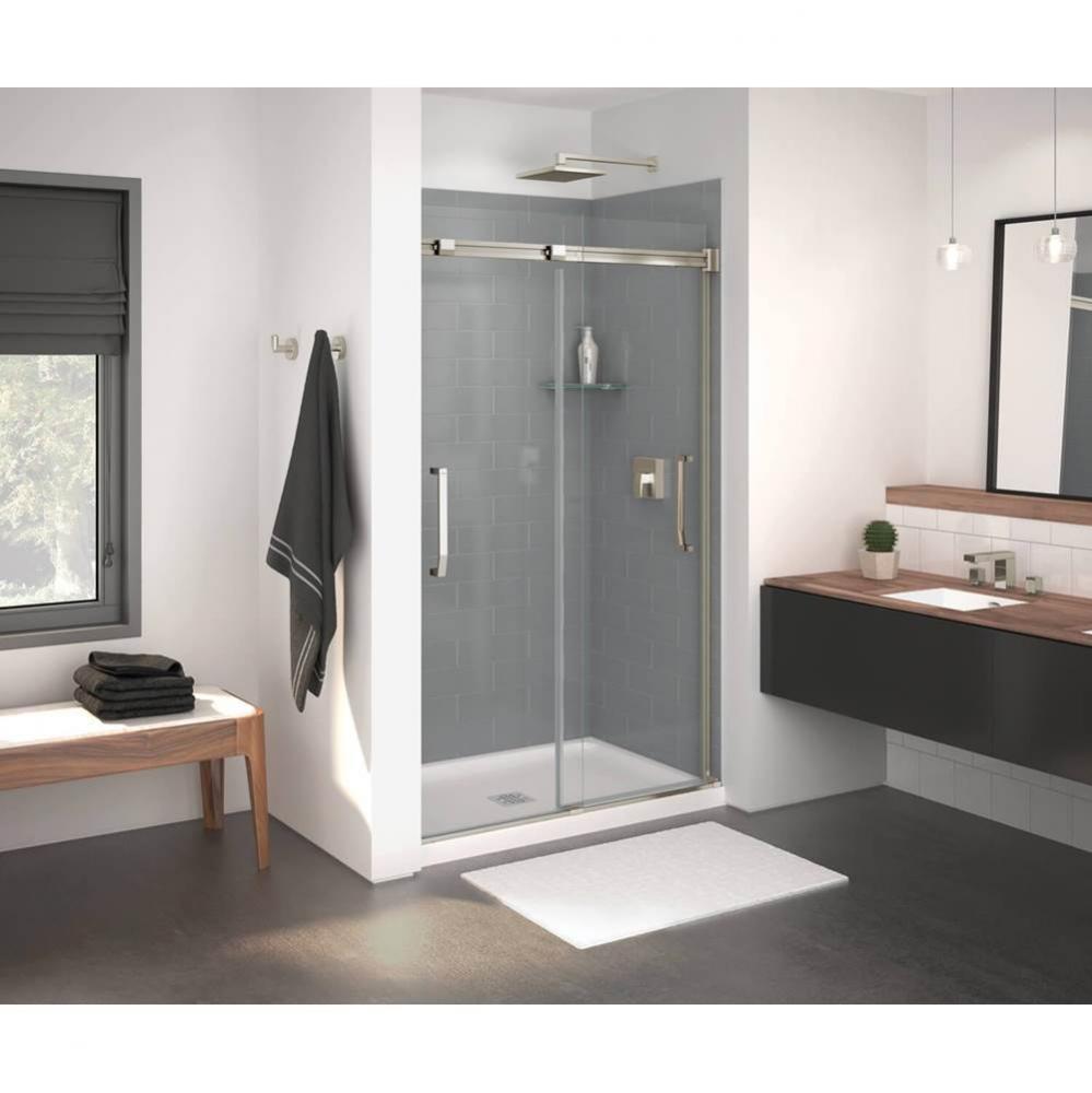 Inverto 43-47 in. x 74 in. Bypass Alcove Shower Door with Clear Glass in Brushed Nickel