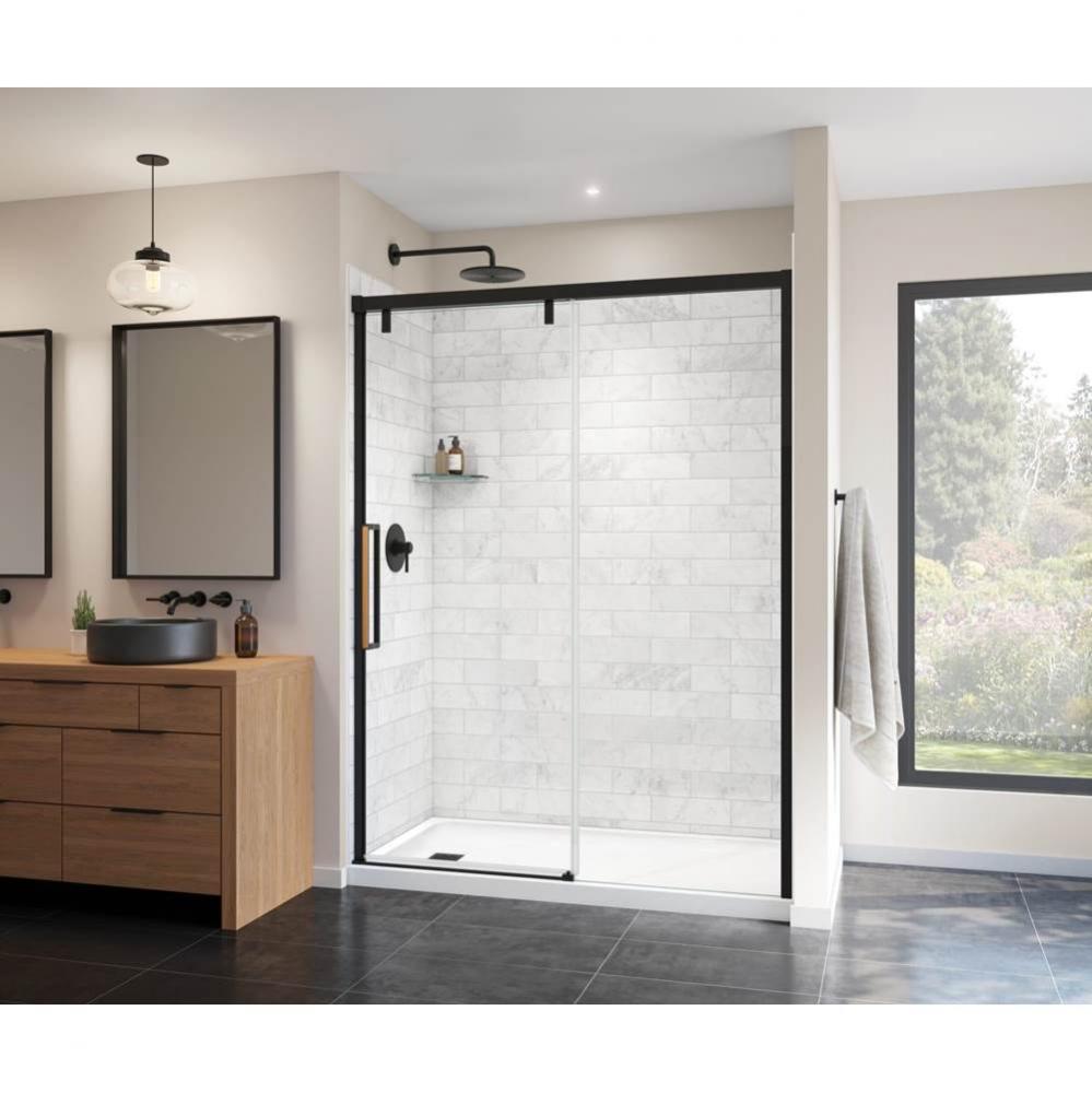 Uptown 56-59 x 76 in. 8 mm Sliding Shower Door for Alcove Installation with Clear glass in Matte B