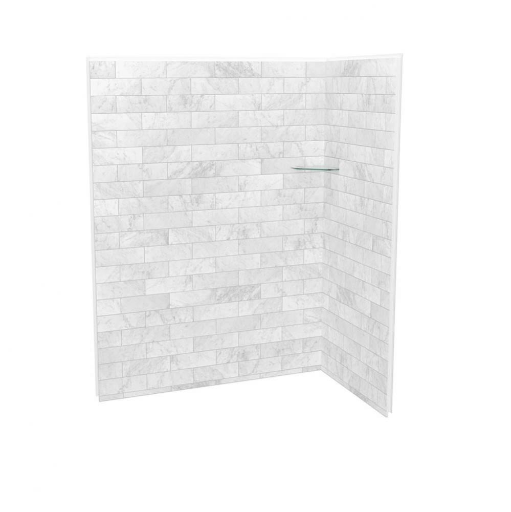 Utile 6032 Composite Direct-to-Stud Two-Piece Corner Shower Wall Kit in Marble Carrara