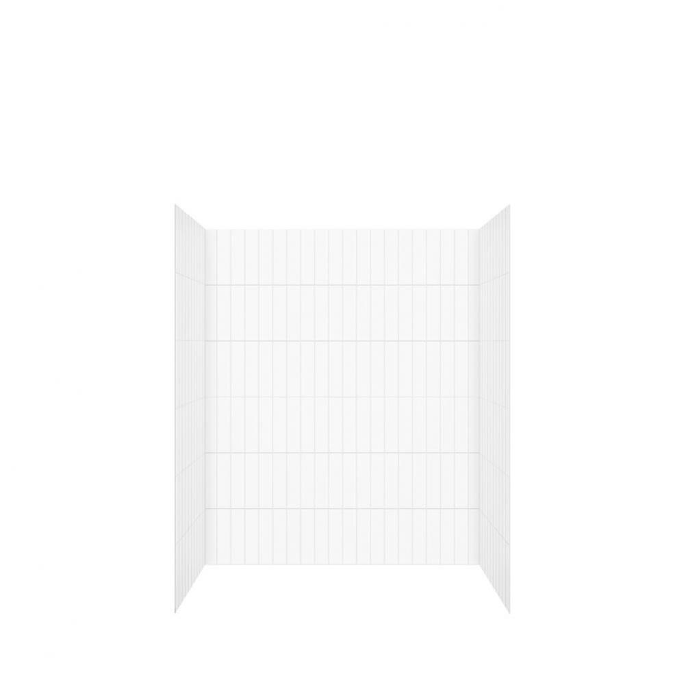 Versaline 6036 Composite Glue-up Four-Piece Shower Wall Kit in Vertical White
