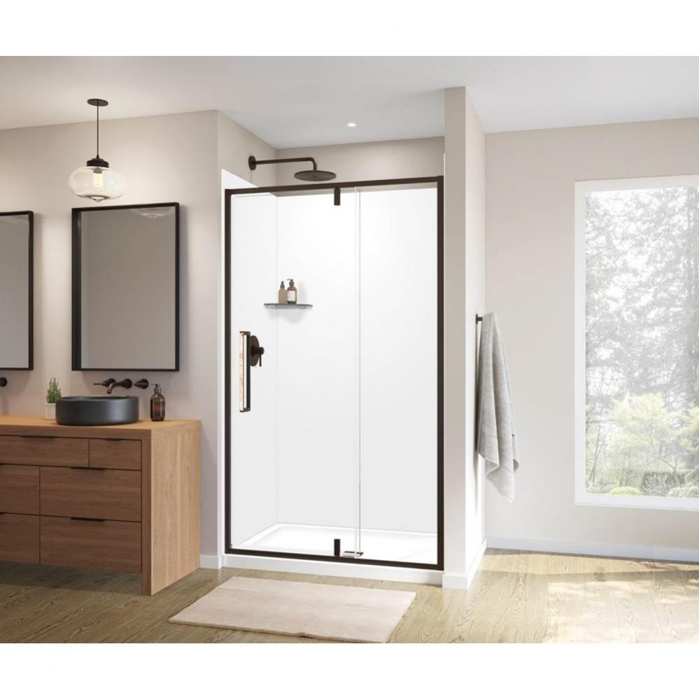 Uptown 45-47 x 76 in. 8 mm Pivot Shower Door for Alcove Installation with Clear glass in Dark Bron