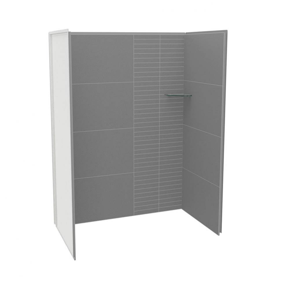 Utile 6032 Composite Direct-to-Stud Three-Piece Alcove Shower Wall Kit in Erosion Pebble Grey