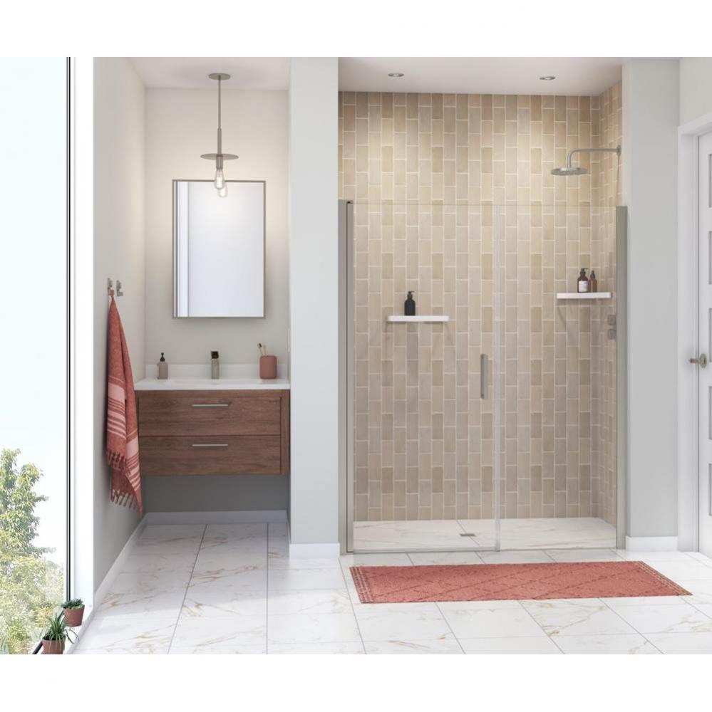 Manhattan 55-57 x 68 in. 6 mm Pivot Shower Door for Alcove Installation with Clear glass & Rou