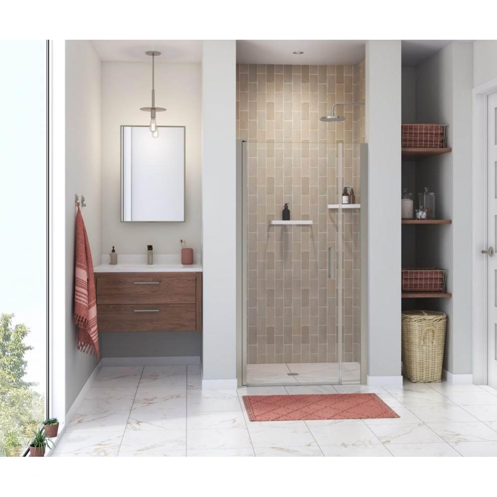 Manhattan 37-39 x 68 in. 6 mm Pivot Shower Door for Alcove Installation with Clear glass & Rou