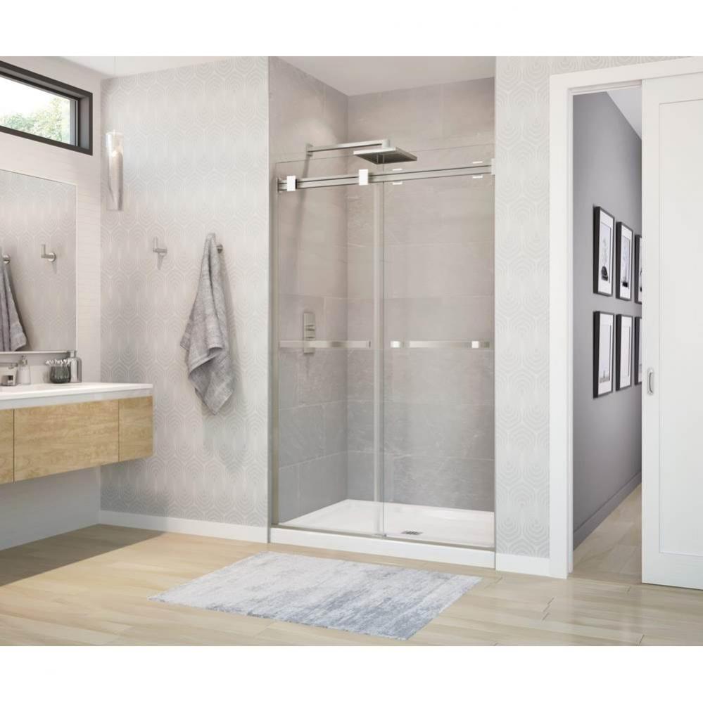 Duel 44-47 x 70 1/2-74 in. 8 mm Bypass Shower Door for Alcove Installation with Clear glass in Bru