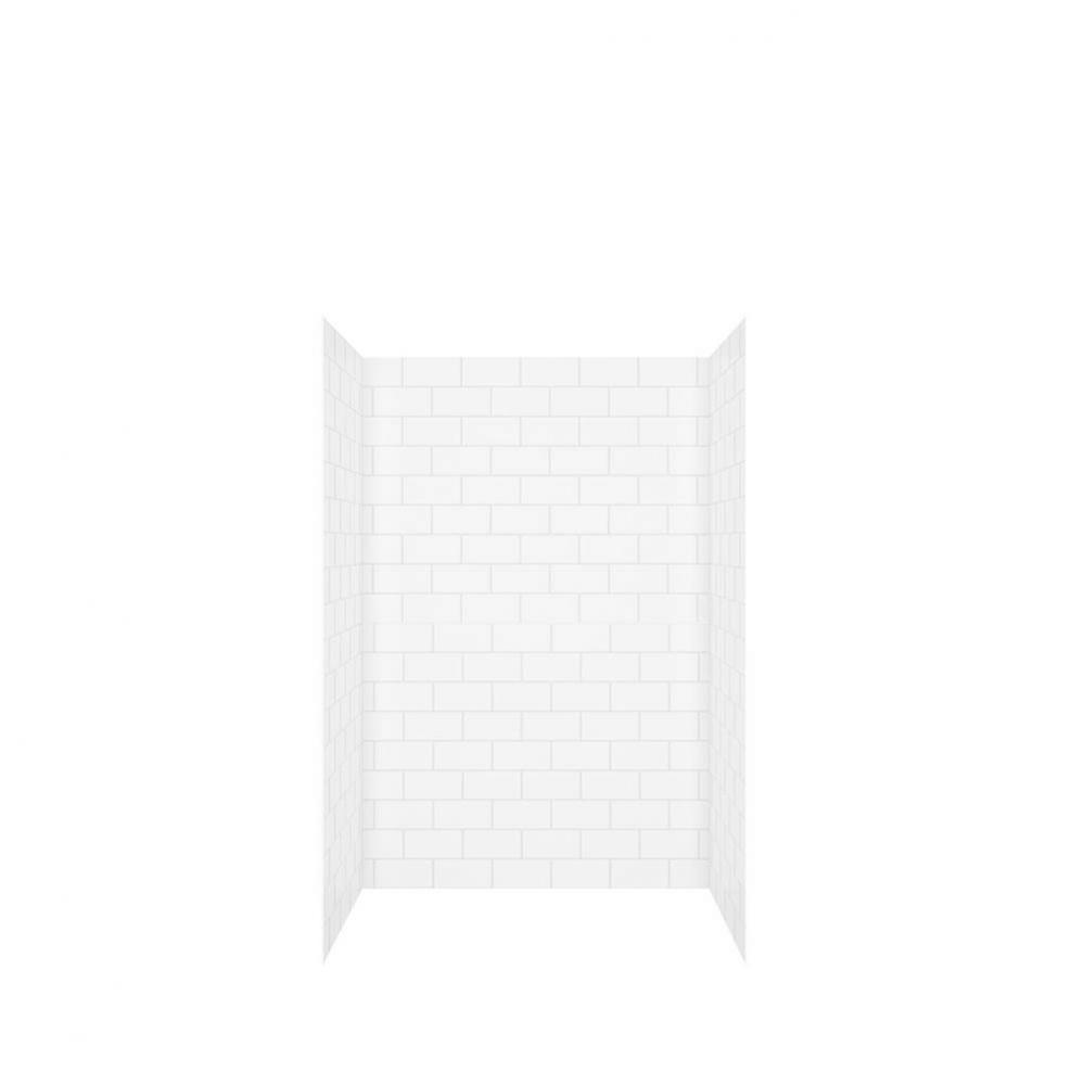 Versaline 4836 Composite Glue-up Four-Piece Shower Wall Kit in Subway White