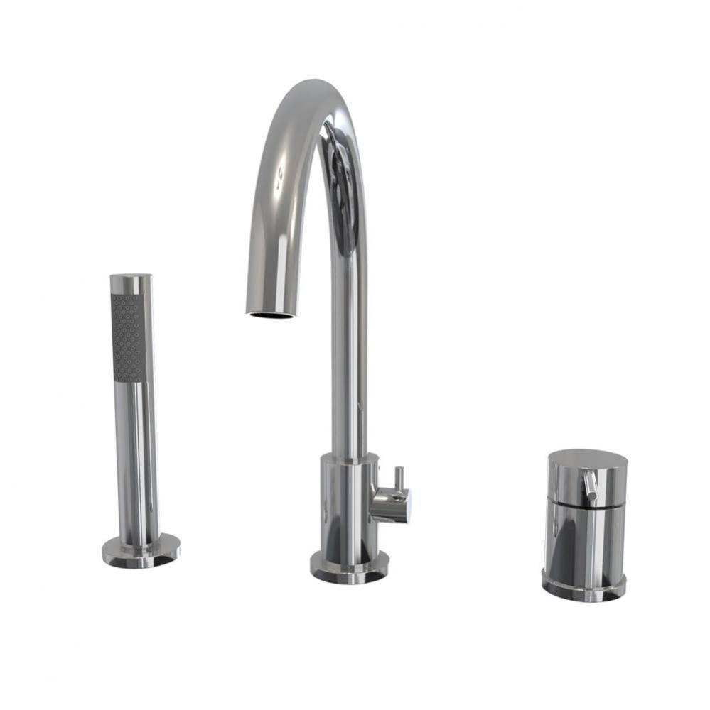 Keros Deckmounted Tub Faucet with Handshower in Chrome