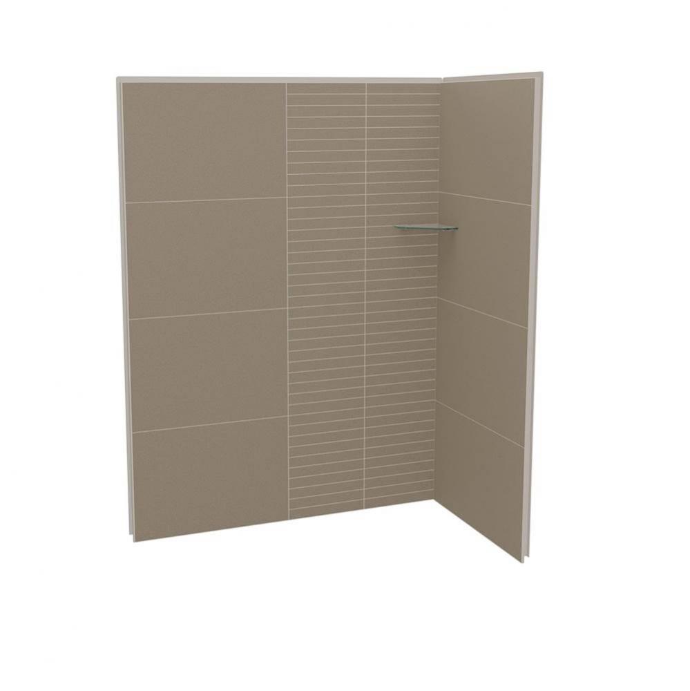 Utile 6032 Composite Direct-to-Stud Two-Piece Corner Shower Wall Kit in Erosion Taupe