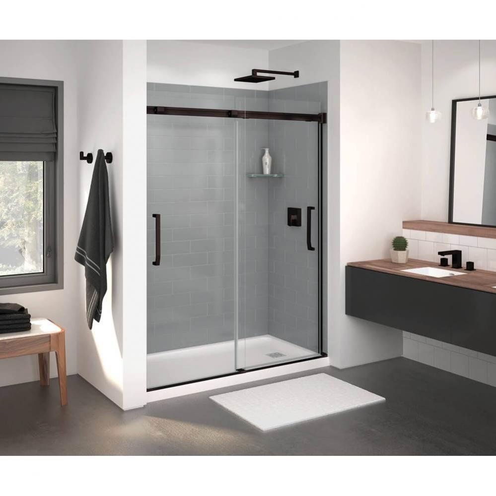Inverto 56-59 in. x 74 in. Bypass Alcove Shower Door with Clear Glass in Dark Bronze