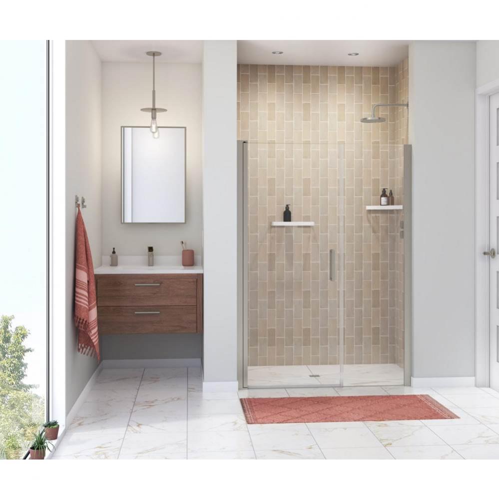 Manhattan 51-53 x 68 in. 6 mm Pivot Shower Door for Alcove Installation with Clear glass & Rou